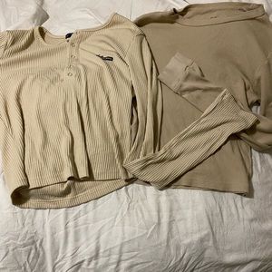 Cream colored long sleeves size small